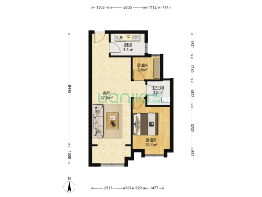 融汇城 2室1厅1卫 73平方
