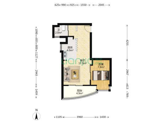 丰泽华庭 1室1厅1卫 53平方