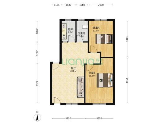 平安小区(平安街216号) 2室1厅1卫 82平方