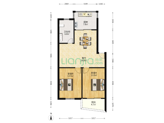 康馨苑 2室1厅1卫 89平方