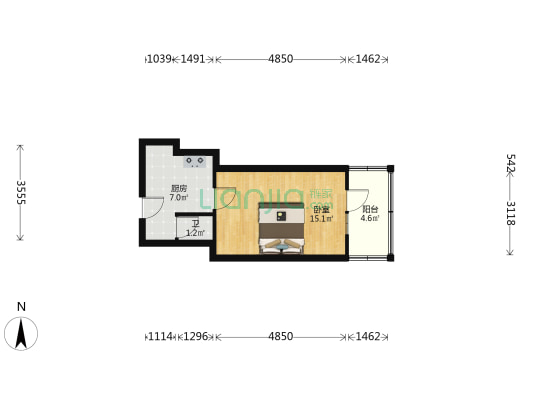三姓小区 1室0厅1卫 34平方