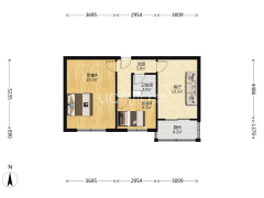 范阳路温馨小区两居室采光充足拎包入住交通便利-涿州温馨小区户型图