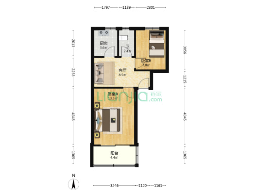 永庆村小区 2室1厅1卫 48平方