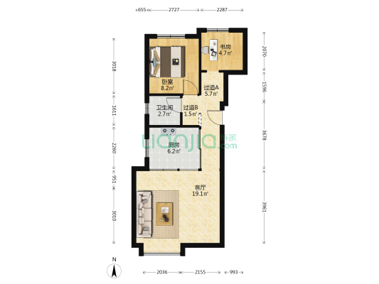 实地·常春藤 2室1厅1卫 66平方