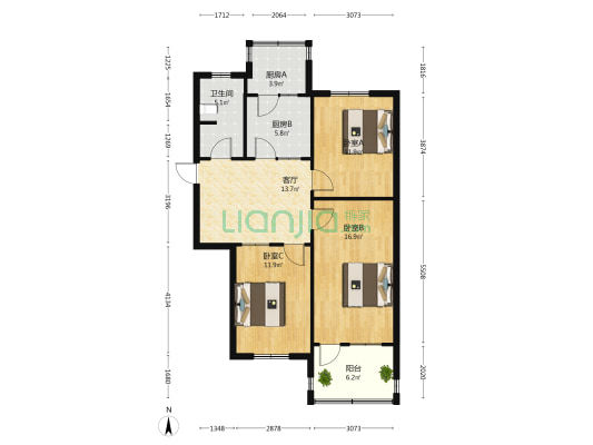 春厂小区 3室1厅1卫 72平方