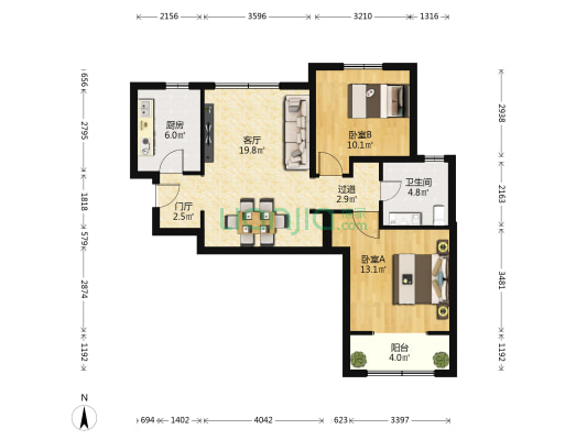 鑫園 2室1厅1卫 82平方