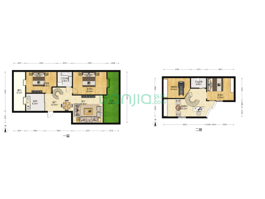 金地•伊山风景 3室2厅2卫 87平方