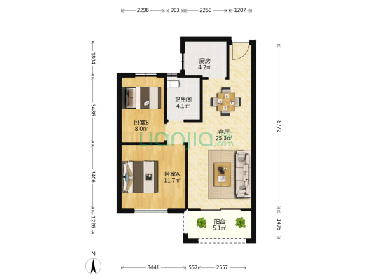 蓉溪佳苑 2室1厅1卫 74平方
