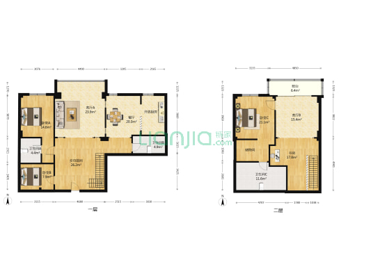 阳明楼 5室3厅3卫 211平方