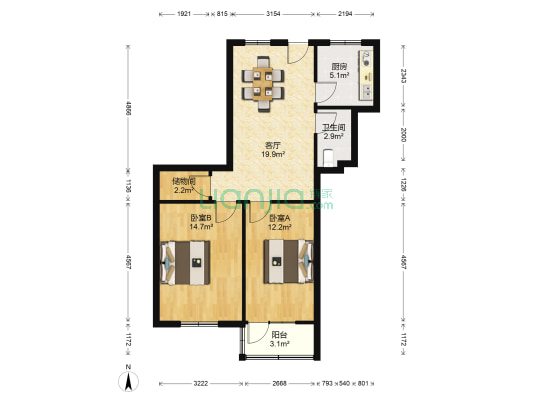 巢湖路219号 2室1厅1卫 81平方