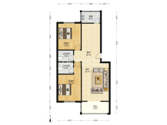 朝阳路旁 水乡园南北通透两居室  带阁楼地下室-涿州水乡园户型图