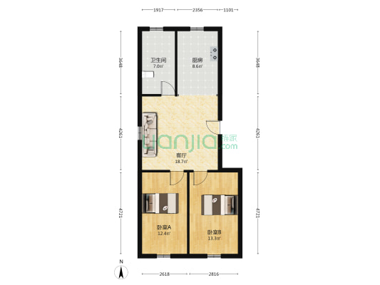 湖西花园 2室1厅1卫 79平方