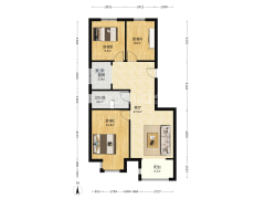此房一梯两户，南北通透，中间楼层，无遮挡-涿州天地新城户型图