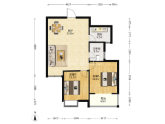 此房满五年全新装修两房朝南2户型，景观楼层采光好-苏州景秀丽都广场户型图