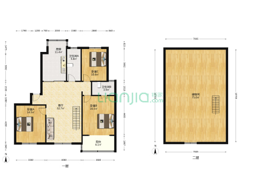 新沛小区 3室1厅2卫 123平方
