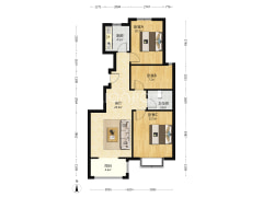 南北通透大三居，格局好，高楼层，视野宽阔-涿州天地新城户型图