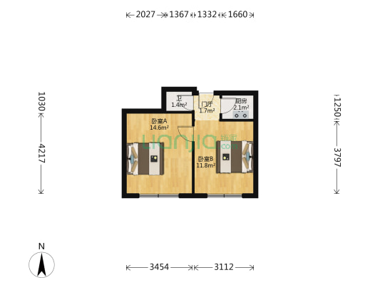 祺寿里 2室0厅1卫 43平方