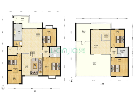 庐山花园 5室1厅2卫 225平方