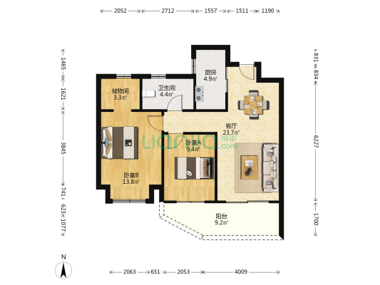 融创滨海度假城 2室1厅1卫 90平方