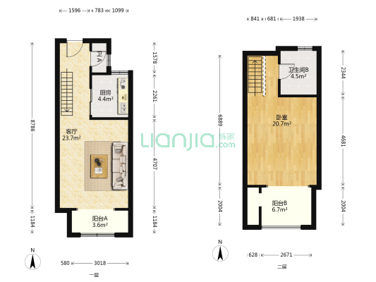 乔布斯公馆 1室1厅2卫 43平方