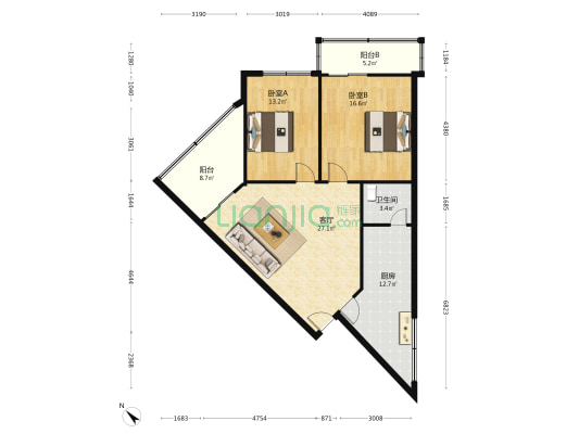 计委综合楼 2室1厅1卫 95平方