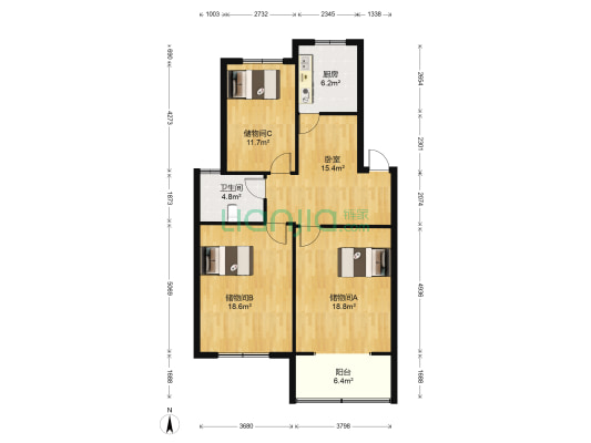 蒋巷北苑 1室0厅1卫 92平方