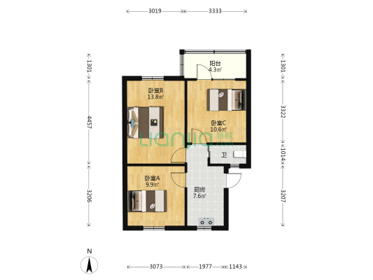 航务新村 3室0厅1卫 59平方