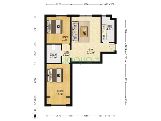 钢城春邑 2室1厅1卫 82平方