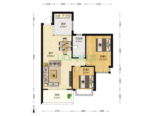 善水湾 2室1厅1卫 85平方