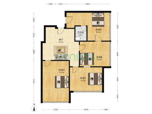 桐庐光典大厦 4室1厅1卫 141平方