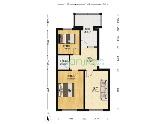 永春G区 2室2厅1卫 69平方