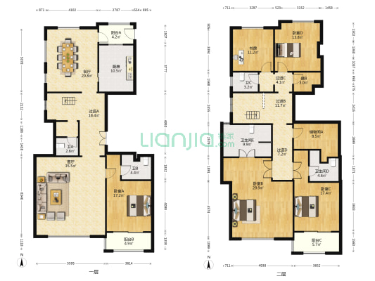 御玺园 5室2厅5卫 275平方