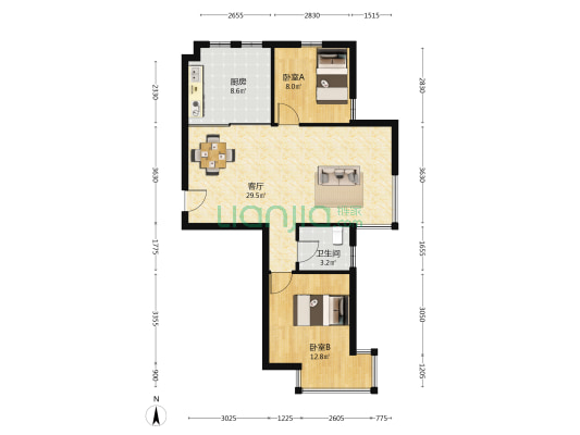 福润春城 2室1厅1卫 91平方