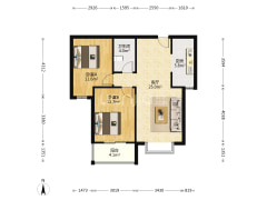 名流美域 2室1厅 南-涿州名流美域户型图