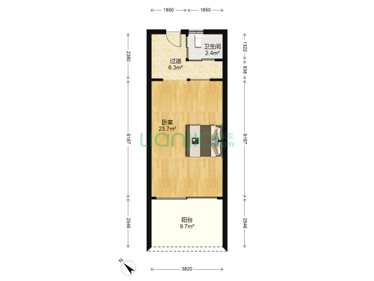 融创海湾半岛 1室0厅1卫 54平方