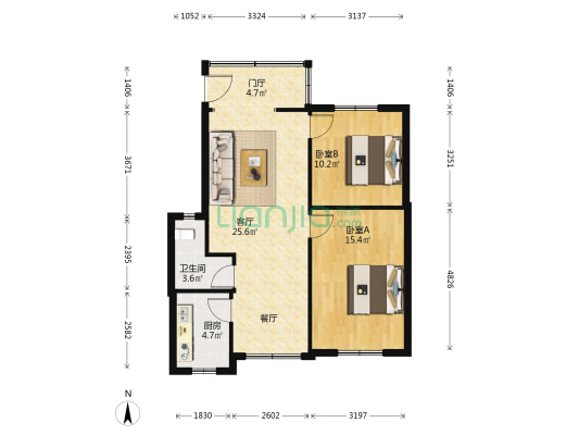 乐业巷30号 2室1厅1卫 65平方
