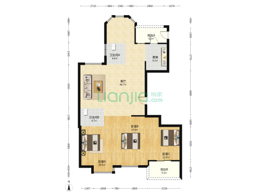 东莘锦苑 3室1厅2卫 153平方