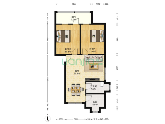 晨虹小区 2室1厅1卫 81平方