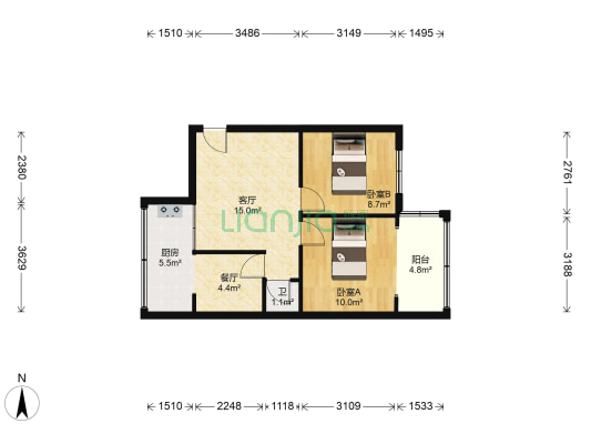 南坝路270号 2室2厅1卫 60平方