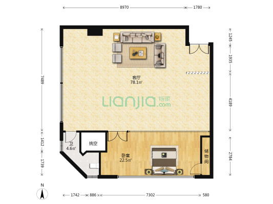 环海国际商务大厦 1室1厅1卫 148平方