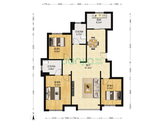 中交樾公馆 3室1厅2卫 121平方