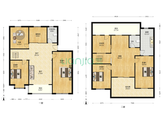 百花苑二区南区 5室2厅2卫 217平方