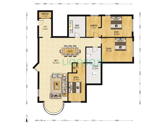 风范新苑 3室1厅1卫 177平方