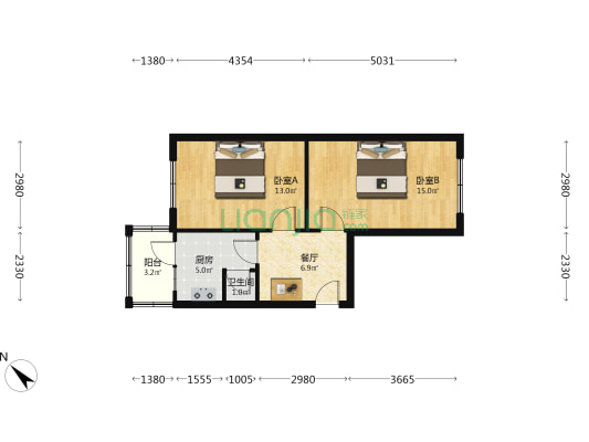 清明三道街 2室1厅1卫 57平方