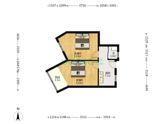 旬阳路340号 2室0厅1卫 48平方
