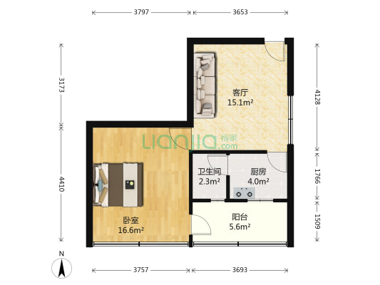 福宁大厦 1室1厅1卫 62平方