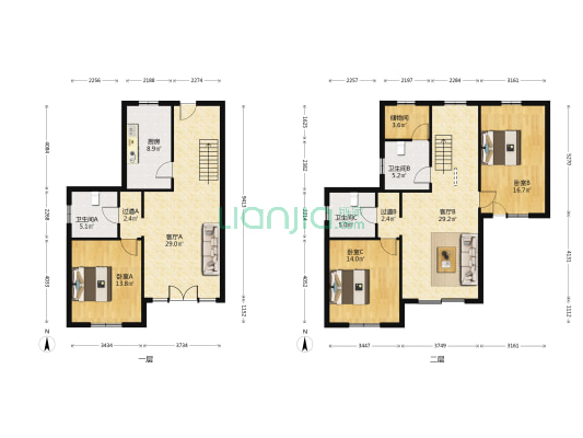 紫丁香花园 3室2厅3卫 186平方