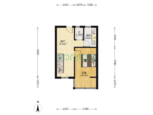 新吴庄西区 1室1厅1卫 43平方