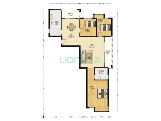 郡乐苑 3室2厅1卫 107平方