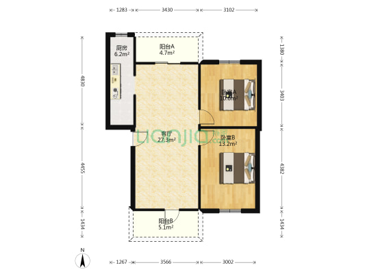 玉林西街10号 2室1厅0卫 65平方